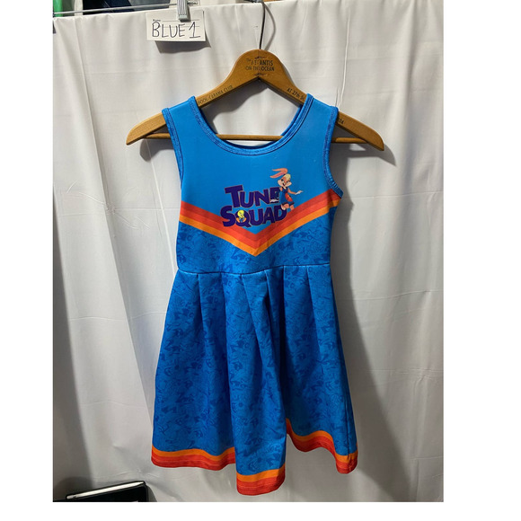 Tune Squad Space Jams Blue Kids Girls Skater Dress Size M 7/8 Target Cheer - Picture 1 of 11
